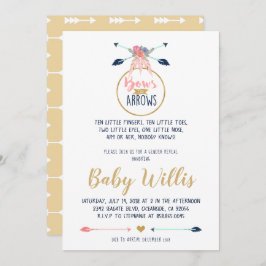 弓または矢印招待状 – 性別パーティーの表示 招待状