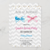 弓またはbowtiesの性は招待を明らかにします 招待状 (正面/裏面)