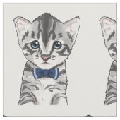 弓を持つかわいい猫の子猫の子ネコ ファブリック (クローズアップ)