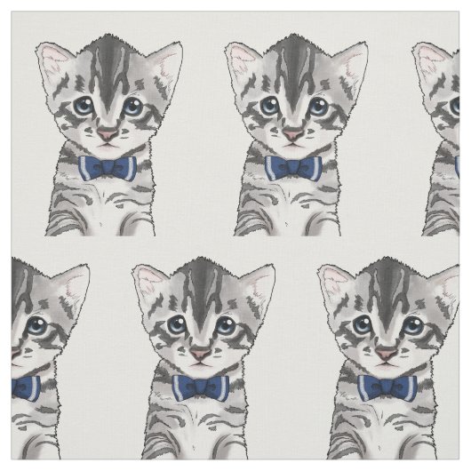 弓を持つかわいい猫の子猫の子ネコ ファブリック (見本)