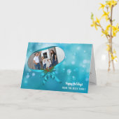 弓を持つクリスマスリボンフレーム カード (黄色い花)