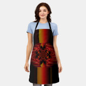 弓を持つ大ストライプきな小さな エプロン (着用した状態)