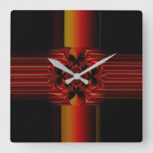 弓を持つ大ストライプきな小さな スクエア壁時計 (正面)