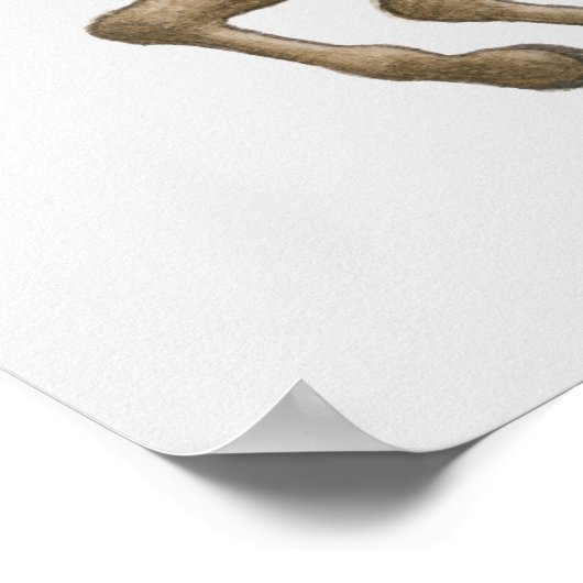 弓を持つ武士のイラストレーション ポスター (角)