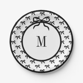 弓を結ぶ（大きい弓） モノグラムの 7"プレート ペーパープレート