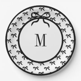 弓を結ぶ（大弓） 9"モノグラムのプレート ペーパープレート