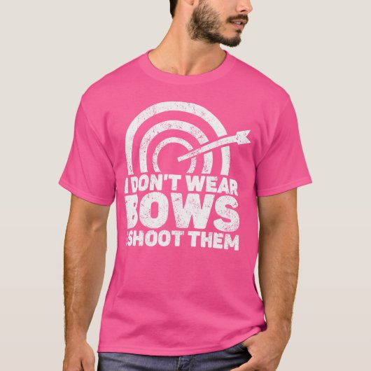 弓を身に着けるのではなく撃ちます アーチェリー Tシャツ (正面)