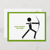 弓を黒く緑のアーチェリーで射手 ポストカード (正面/裏面)