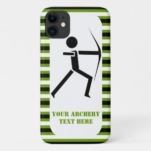 弓を黒く緑のアーチェリーので射手ストライプを iPhone 11 ケース