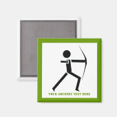 弓を黒く緑のアーチェリー·カスタム マグネット (正面/裏面)