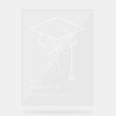 弓ウェルカムアクリル付きミニマル卒業キャップ アクリルサイン (正面)