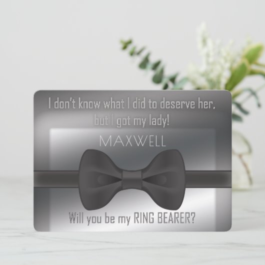 弓エレガントのネクタイは私のリングや輪 招待状 (スタンド正面)