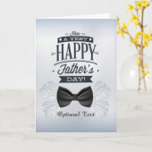 弓エレガントネクタイと渦巻く幸せな父の日 カード (黄色い花)