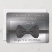 弓エレガントネクタイを私のグロムスマンにする 招待状 (正面)