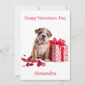 弓カスタムバレンタイン付きボックス付きブルドッグ シーズンカード (正面)