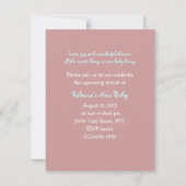 弓ガーリー型熊ベビーシャワー招待状 招待状 (裏面)