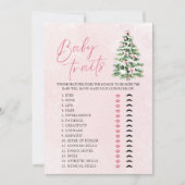 弓クリスマスツリーベビートレイトベビーシャワーゲーム 招待状 (正面)