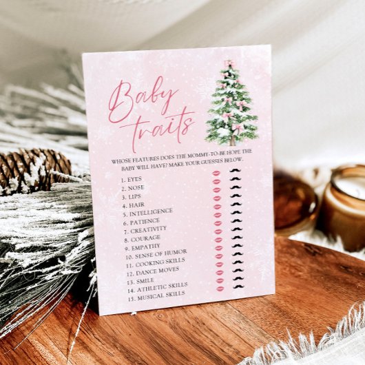 弓クリスマスツリーベビートレイトベビーシャワーゲーム 招待状