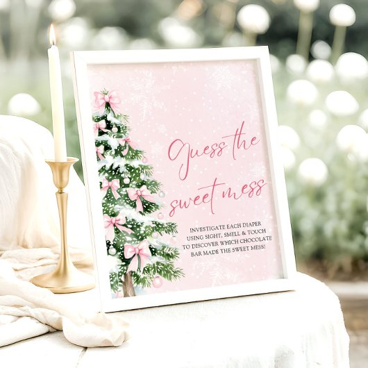 弓クリスマスベビーシャワー甘い混乱を推測 ポスター