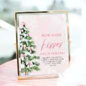 弓クリスマス推測どのように多くのキス赤ちゃんシャワー ポスター