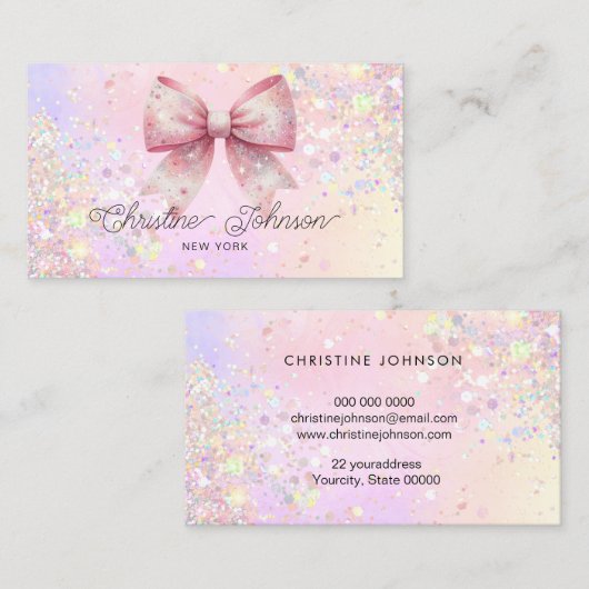 弓シミュレーションのチャンキーグリッター 名刺 (正面/裏面)