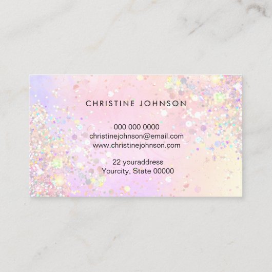 弓シミュレーションのチャンキーグリッター 名刺 (裏面)