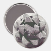 弓シルバーグレー現在のパーティー弓 マグネット (正面/裏面)