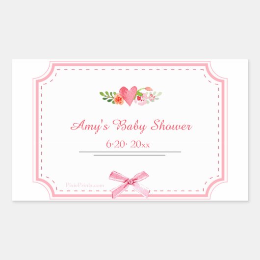 弓シール付きシール 長方形シール (正面)