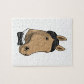 弓タイの紳士としての馬 ジグソーパズル (横)