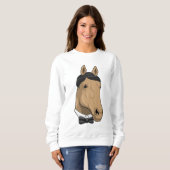 弓タイの紳士としての馬 スウェットシャツ (正面フル)