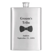弓タイパーソナライズされたグルメンズギフトグルームトライブ フラスク (正面)