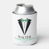 弓タイTuxedo "新郎の父パーソナライズされた" 缶クーラー (缶正面)