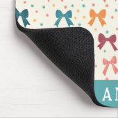 弓パタお洒落ーンレインボーリボン名前をカスタムする マウスパッド (コーナー)