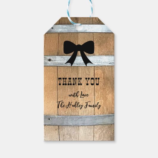 弓パーソナライズされた付き素朴ギフトラベル ギフトタグ (正面)