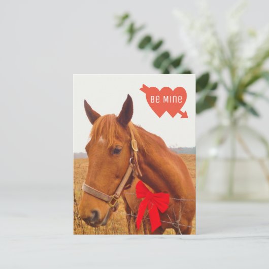 弓パーソナライズされた付き馬バレンタイン ポストカード (スタンド正面)