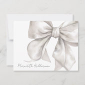 弓パーソナライズされた名エレガントモノグラム ノートカード (正面)