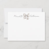 弓パーソナライズされた名モノグラム ノートカード (正面)