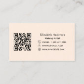 弓ヒョウ柄ピーチブラウンqrコード 名刺 (裏面)