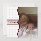 弓フランスのダマスクスワール誕生発表女 案内状 (裏面)