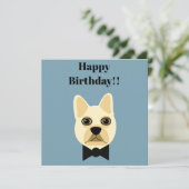 弓フランスのネクタイ付きブルドッグ カード (スタンド正面)