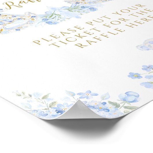 弓フローラテディベアークレストボーイベビーシャワーおむつ ポスター (角)