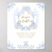 弓フローラテディベアークレストボーイベビーシャワーおむつ ポスター (正面)