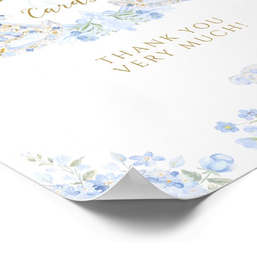 弓フローラテディベアークレスト少年ベイビーシャワーギフト ポスター (角)