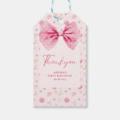 弓フローラリトル恋しく思オネダーフル誕生日の好意 ギフトタグ (正面)