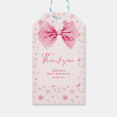 弓フローラリトル恋しく思オネダーフル誕生日の好意 ギフトタグ (裏面)