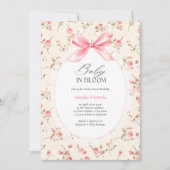 弓ベビーの開花水の色ベビーシャワー 招待状 (正面)