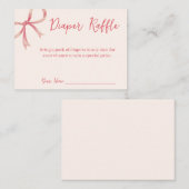 弓ベビーシャワーおむつラッフルカード ノートカード (正面/裏面)