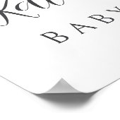 弓ベビー開花ベビーシャワー歓迎サインのポスター ポスター (角)