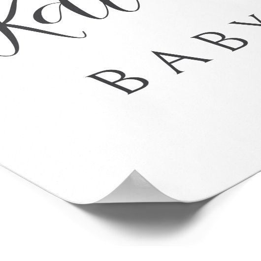 弓ベビー開花ベビーシャワー歓迎サインのポスター ポスター (角)