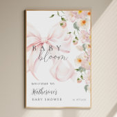 弓ベビー開花ベビーシャワー歓迎サインのポスター ポスター